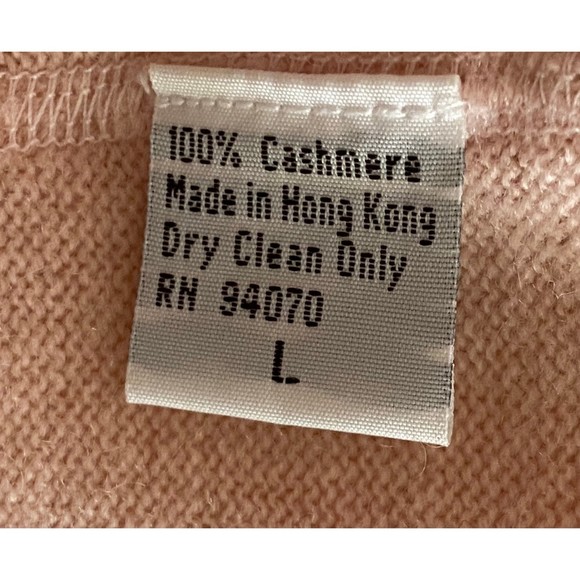 Three Dots pink 100% Cashmere crewneck Long sleeve sweater Size L - Picture 8 of 8